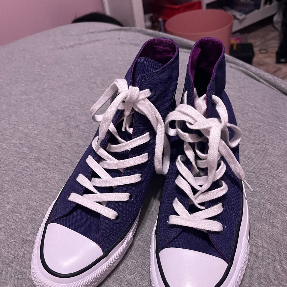 Purple high top converse
